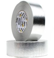 Reinforced Aluminum Foil Tape – 48mm Width, 15 & 50 Yards Length, Silver | High Strength Fiberglass Reinforced Backing | Acrylic Adhesive | 24 Rolls/Carton